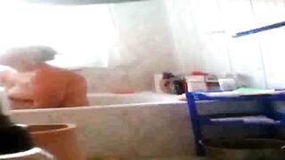 Spying my naked curvy stepmom in the bathroom