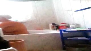 Spying my naked curvy stepmom in the bathroom
