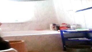 Spying my naked curvy stepmom in the bathroom