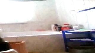 Spying my naked curvy stepmom in the bathroom