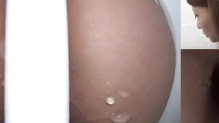 Spycam captures three tasty pussies releasing hot piss