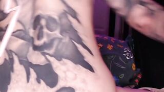 Tattooed Big Tits Babe Fucks Her Wet Hungry Pussy