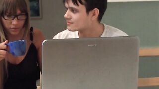 Two men fuck one girl