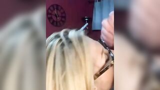 Hot Italian MILF blonde gets facial after hard anal pounding
