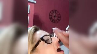Hot Italian MILF blonde gets facial after hard anal pounding