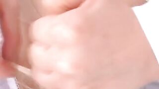Girl gives nice footjob