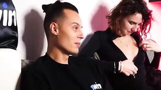 Darcy Dark, 18 yo, undresses in truth or dare game; hotest fuck-a-thon stance and