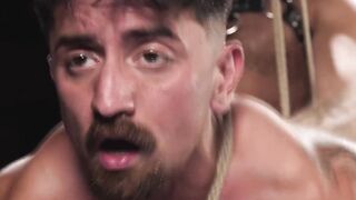 Wyld Ryder in a full rope suspension and Brogan goes to town with the flogger