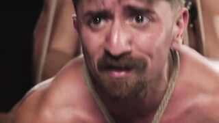 Wyld Ryder in a full rope suspension and Brogan goes to town with the flogger