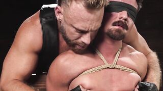 Wyld Ryder in a full rope suspension and Brogan goes to town with the flogger