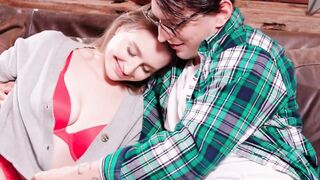 Brunette teen girlfriend first time deepthroating bfs cock