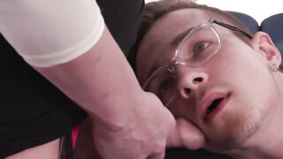 Im rubbing my dick ifo my tgirl boss and she takes hers out
