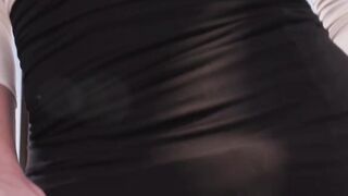 Im rubbing my dick ifo my tgirl boss and she takes hers out