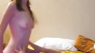 Babe gets covered with cum
