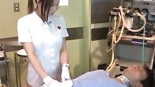 Cutie plays with toys on dick