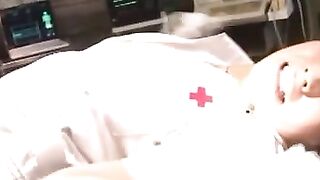 Cutie plays with toys on dick