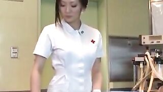 Cutie plays with toys on dick