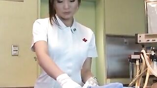 Cutie plays with toys on dick