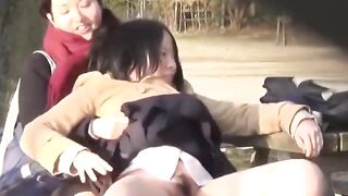 Voyeur films Japanese beauties spraying piss outdoors
