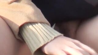 Voyeur films Japanese beauties spraying piss outdoors