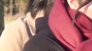 Voyeur films Japanese beauties spraying piss outdoors