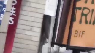 Slim college Japanese filmed by a voyeur pissing outside