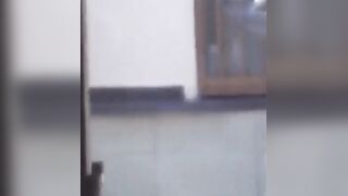 Slim college Japanese filmed by a voyeur pissing outside