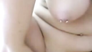 Big-Titted Amateur Fists Herself with a Cucumber on Webcam
