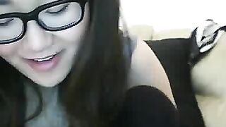Asian Webcam Slut Strips and Rubs Her Pussy