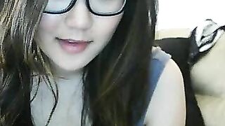 Asian Webcam Slut Strips and Rubs Her Pussy
