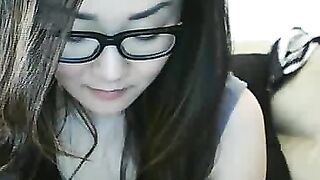 Asian Webcam Slut Strips and Rubs Her Pussy