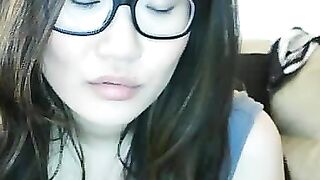 Asian Webcam Slut Strips and Rubs Her Pussy