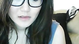 Asian Webcam Slut Strips and Rubs Her Pussy
