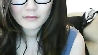 Asian Webcam Slut Strips and Rubs Her Pussy