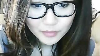 Asian Webcam Slut Strips and Rubs Her Pussy