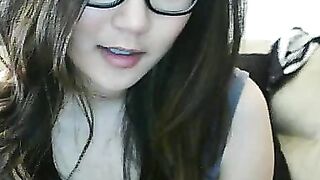 Asian Webcam Slut Strips and Rubs Her Pussy