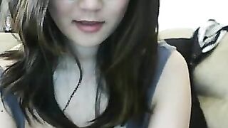 Asian Webcam Slut Strips and Rubs Her Pussy