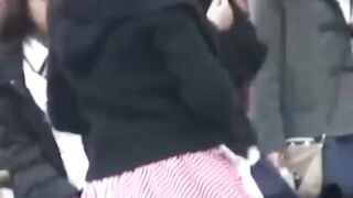 Pretty Japanese ladies vie for the hidden cameras attention