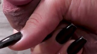 Fingering my tight asshole and jerks my shecock