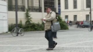 European Rickshaw Slave Public Anal