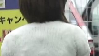 Short skirt brunette stars in a Japanese hidden camera