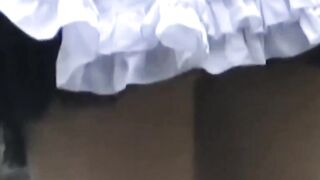 Short skirt brunette stars in a Japanese hidden camera