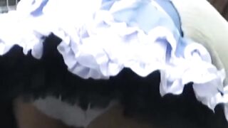 Short skirt brunette stars in a Japanese hidden camera