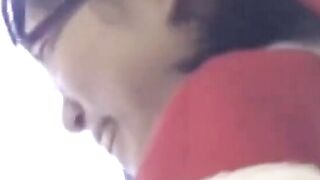 Short skirt brunette stars in a Japanese hidden camera