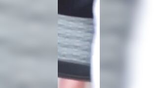 Short skirt brunette stars in a Japanese hidden camera