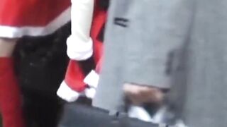 Short skirt brunette stars in a Japanese hidden camera