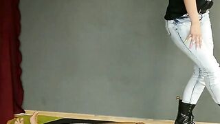 Lady Kara - Choking Fun in Combat Boots