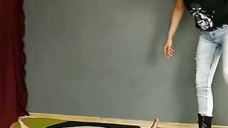 Lady Kara - Choking Fun in Combat Boots