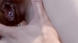 Muscled Blonde Babe Leaks Cum From Her Creampied Big Ass