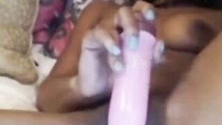 Ebony Girl Masturbating with a Sex Toy on Webcam